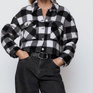 Zara Monochrome Checkered Coat